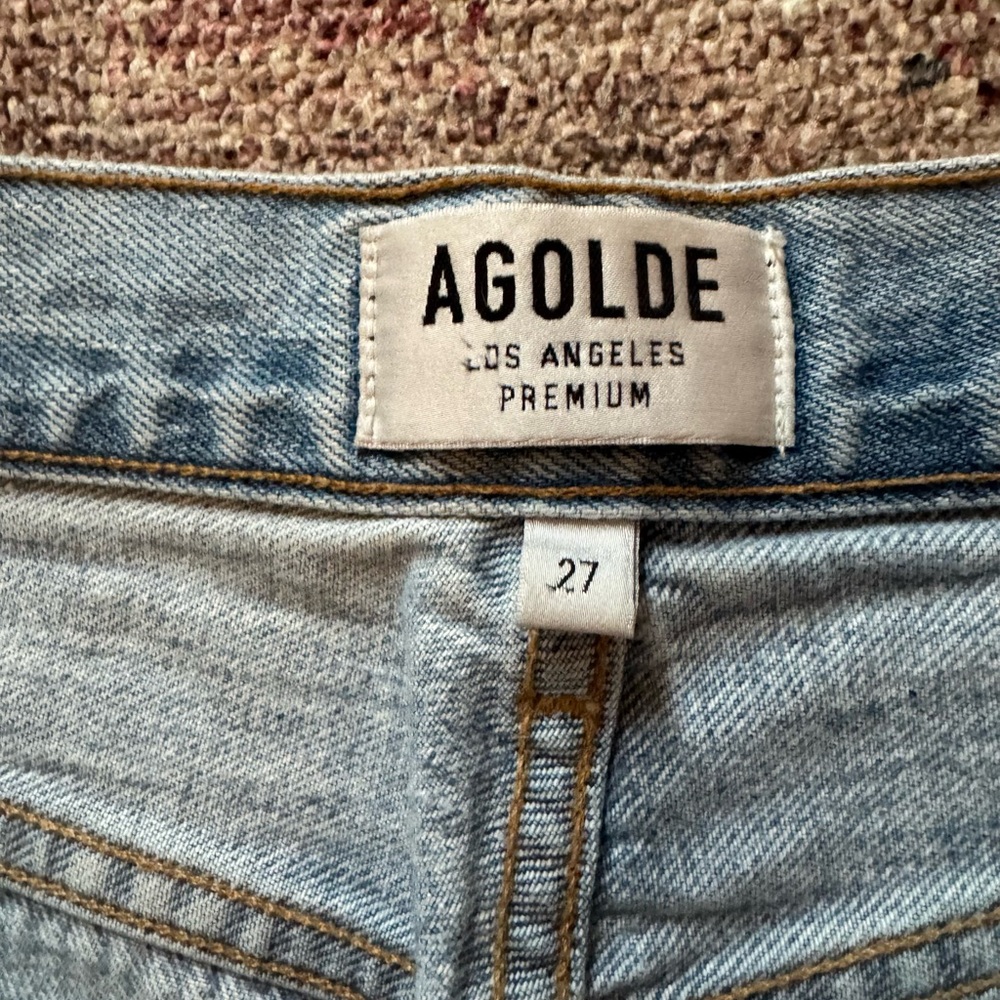 Agolde “Riley” light Blue Distressed Women's Jeans - Picture 6 of 9